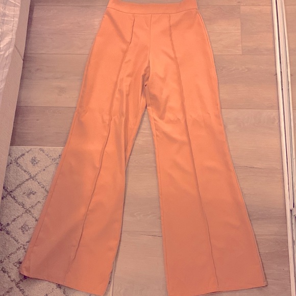 cq by cq Pants & Jumpsuits Tan Flare Fitted High Waisted Work Pants